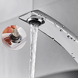 AURALUM MAX® Mitigeur Cascade de Lavabo, Robinet en Laiton pour Lavabo et Vasque, Mitigeur de Lavabo à Poignée Unique avec Aérateur Amovible, Chromé pas cher