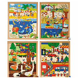 Educo Puzzle Qu'est-ce qui se passe au-dessus et au-dessous: le lot de 4 puzzles - jeu Montessori 