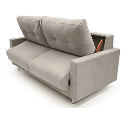 Avis Alterego Canapé lit Rocky 3 places tissu taupe 140 cm 35kg