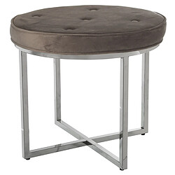 Tabouret Alexandra House Living Beige Velours Métal 50 x 46 x 50 cm