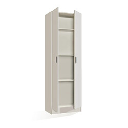 MIRAKEMUEBLE Use Armoire 2 portes - Blanc Blanc 