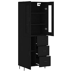 Avis vidaXL Buffet haut Noir 69,5x34x180 cm Bois d'ingénierie