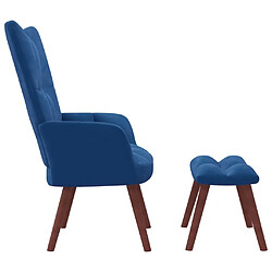 Avis Maison Chic Chaise de relaxation | Fauteuil relax avec repose-pied Bleu Velours -GKD59398