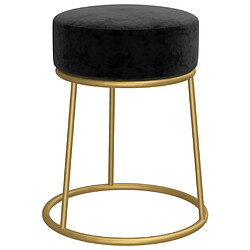 vidaXL Tabouret rond Noir Velours