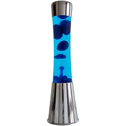 Fisura Lampe à poser en métal et verre Lave argent / bleu.