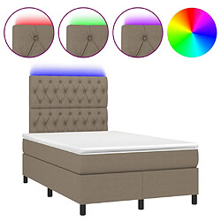 Maison Chic Lit adulte- Lit + matelas + LED,Sommier à lattes de lit matelas et LED taupe 120x190 cm tissu -GKD74502