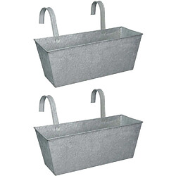 Esschert Design Jardinière balcon en zinc à suspendre (Lot de 2).