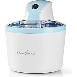 NEDIS Sorbetière électrique 12W pour glace et sorbets 1.2 l Blanc/Bleu Plastique / Aluminium