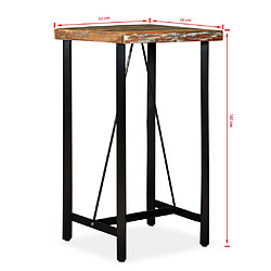 vidaXL Ensemble de bar 3 pcs Bois de récupération massif pas cher