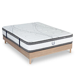 MAISON AUBERTIN Matelas Ressorts 30cm + Sommier Bois 140x190