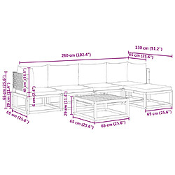 vidaXL Salon de jardin avec coussins 6 pcs bois d'acacia solide pas cher