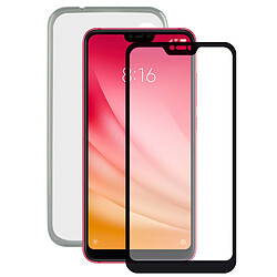 Uknow Film Protecteur en Verre Trempé pour Téléphone Portable + Étui pour Téléphone Portable Xiaomi Redmi Note 6 Pro Contact 