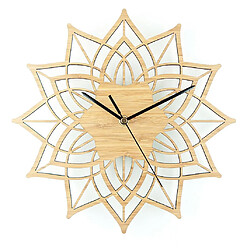 Universal Lotus bambou fleur horloge murale bois naturel table murale quartz horloge silencieuse