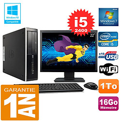 PC HP Compaq 8300 SFF Core I5-2400 Ram 16Go Disque 1 To Wifi W7 Ecran 22" - Occasion