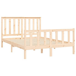 Acheter Maison Chic Cadre/structure de lit avec tête de lit pour adulte - Lit Moderne Chambre 120x200 cm bois de pin massif -MN88551