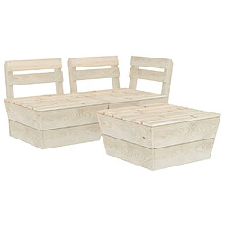 Maison Chic Salon de jardin palette 3 pcs - Table et chaises d'extérieur - Mobilier/Meubles de jardin Moderne Bois d'épicéa imprégné -MN32608