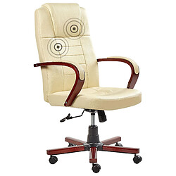 Beliani Fauteuil massant Crème DIAMOND