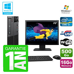 PC Lenovo M91p SFF Intel I3-2120 16Go Disque 500Go Graveur Wifi W7 Ecran 19" - Occasion