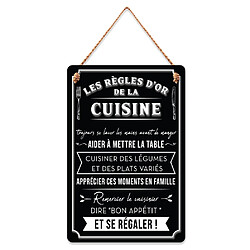 Sudtrading Plaque à suspendre relief - Règles de la cuisine 30 cm