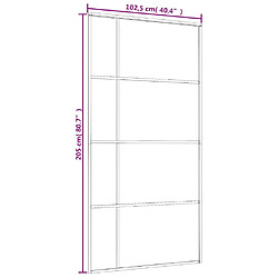 vidaXL Porte coulissante Verre ESG dépoli aluminium 102,5x205 cm Blanc pas cher