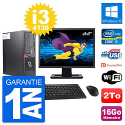 PC Fujitsu E720 DT Ecran 22" Intel i3-4130 RAM 16Go Disque 2To Windows 10 Wifi · Occasion 