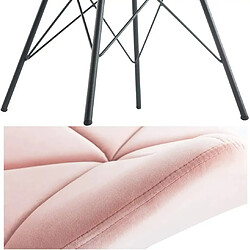 Avis Decoshop26 Lot de 2 chaises de salle à manger en tissu velours rose couture triangle pieds en métal design Eiffel CDS09337