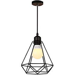 Stoex Lot de 2 Lustre Suspension industrielle E27 ,Lampe de Plafond Abat-Jour,Noir,Vin pas cher