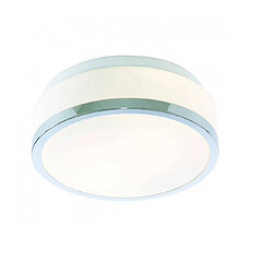 Searchlight Plafonnier Discs Verre opal Chrome 2 ampoules 9,5cm Matériau : Verre opalColoris : ChromeNombre d'ampoules : 2Type d'ampoule : E27Puissance Max en Watts (W) : 60Ampoules incluses : NonIP44Classe de protection : 1Hauteur