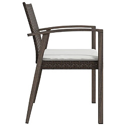 Maison Chic Lot de 4 Chaises de jardin,Fauteuil d'extérieur coussins marron 56,5x57x83 cm rotin -MN30015 pas cher