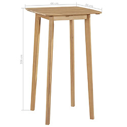 Avis vidaXL Table de bar 60x60x105 cm Bois d'acacia massif