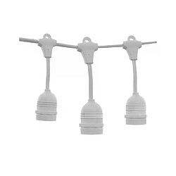 Optonica Guirlande Guinguette Blanche Suspendue IP65 14,4m pour 15 Ampoules E27