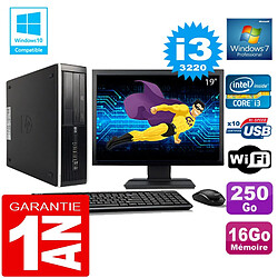 PC HP Compaq 8300 SFF Core I3-3220 Ram 16Go Disque 250 Go Wifi W7 Ecran 19" - Occasion