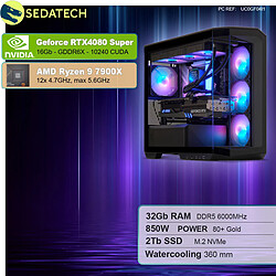 Sedatech PC Gamer V360 • AMD Ryzen 9 7900X • RTX4080 Super • 32Go DDR5 • 2To SSD M.2 • sans OS