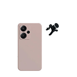 SuppOrt Magnétique renforcé de kit + couvercle de silicone liquide Phonecare pour Xiaomi Redmi Note 13 Pro+ Plus - rose 