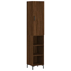 vidaXL Buffet haut Chêne marron 34,5x34x180 cm Bois d'ingénierie