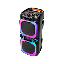 Madison ENCEINTE SONO AUTONOME 2x 8"/20cm - 600W Avec double effet à LED, Bluetooth, USB, microSD & TWS