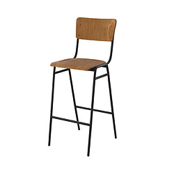 Acheter Rendez Vous Deco Chaise de bar écolier Clem en bois foncé 75 cm (lot de 2)