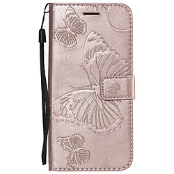 Etui en PU papillon or rose pour votre Xiaomi Mi A2 Lite/Redmi 6 Pro