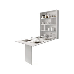 palozi home Table repas murale Abi - 130 x 85 x 203 cm - Blanc 