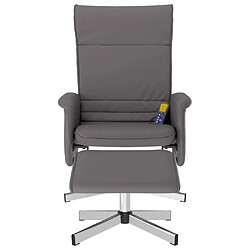 Avis Maison Chic Fauteuil inclinable,Fauteuil luxe de relaxation de massage avec repose-pied gris similicuir -MN37792