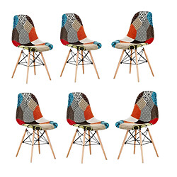 Life Interiors Set of 6 Moda Patchwork Eiffel Chair Multicolour 