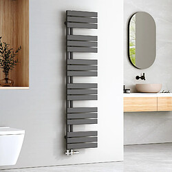 EMKE Radiateur Panneau, Sèche-serviette eau Chaude, Porte-Serviettes Pour Le Chauffage de la Salle de Bain, Chauffe Serviettes à Température Constante, 160x40cm, 718W, Anthracite 