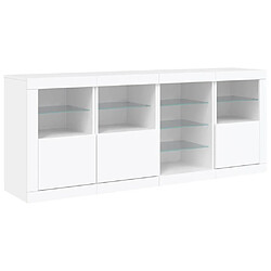 Avis vidaXL Buffet avec lumières LED blanc 164x37x67 cm