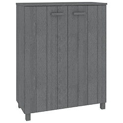 vidaXL Armoire à chaussures HAMAR Gris foncé 85x40x108 cm Pin massif