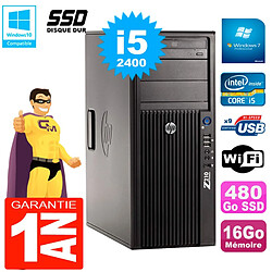 PC HP WorkStation Z210 Tour Core i5-2400 RAM 16Go SSD 480Go Graveur DVD Wifi W7 · Occasion 