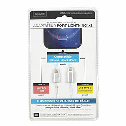 Avis Paris Prix Lot de 2 Adaptateurs USB Port Lightning 2cm Gris