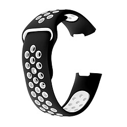 Wewoo Bracelet bicolore en silicone avec trou rond pour pour Fitbit Charge 3, taille du bracelet: 130-195mm (Blanc)