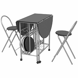 Acheter Ensemble de salle à manger pliable 5 pcs,Ensemble de salle à manger MDF noir -MN12588