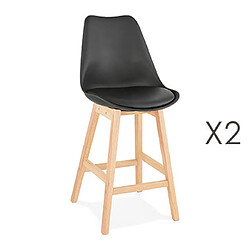 Mes Lot de 2 chaises de bar design 48x102x56 cm noir - ELO 