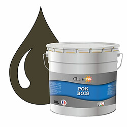 Pok Peinture de Finition Solvantée Laque Semi-Brillante Boiseries Intérieures et Extérieures - 10L - RAL 6014 - Olive Jaune